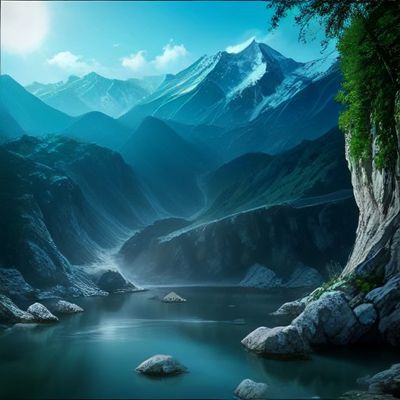 冰蓝山水